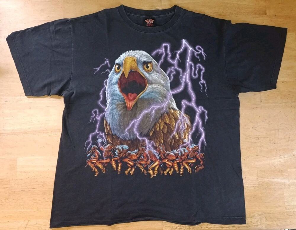 Rock Eagle Lighting Eagle Short Sleeve Double Sided T-Shirt X-Large 100% Cotton